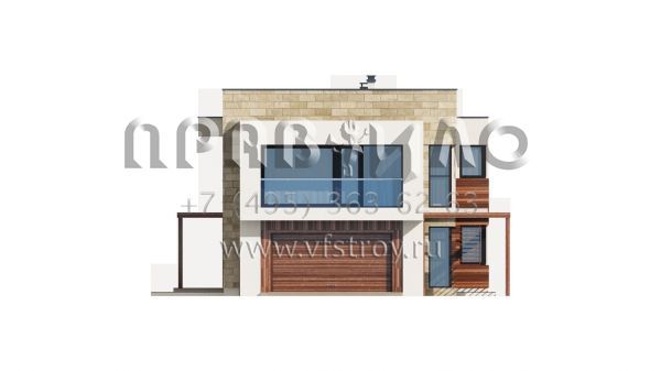 Проект особняка в стиле хай-тек с плоской крышей  S3-210 (ZX114)