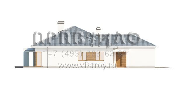 Проект одноэтажного частного дома с камином S3-172-1 (Z206)