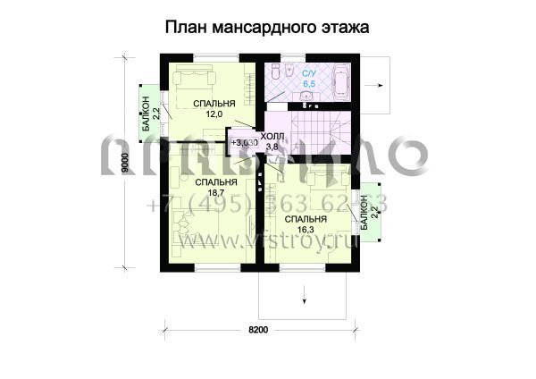 Проект экономичного загородного дома из газобетона S7-119 (3-12)
