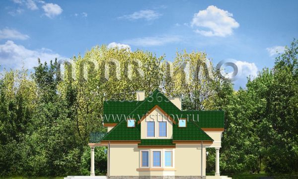 Проект дома с колоннами и люкарнами S8-219-1 (Сага)