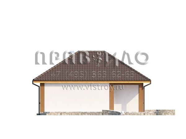 Проект маленького одноэтажного дома с открытой террасой S3-77 (Z15)