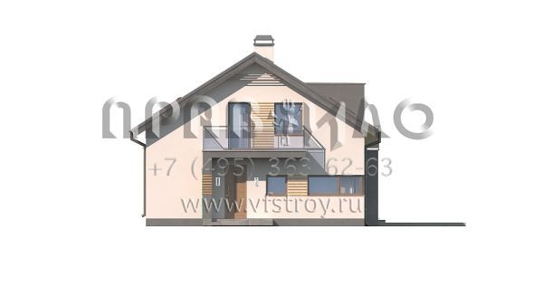 Проект частного дома с мансардой и камином  S3-121-1 (Z245)