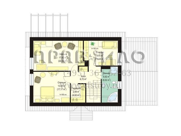 Проект дома с пристроенным гаражом S8-198-2 (Лесной Заулок 2)