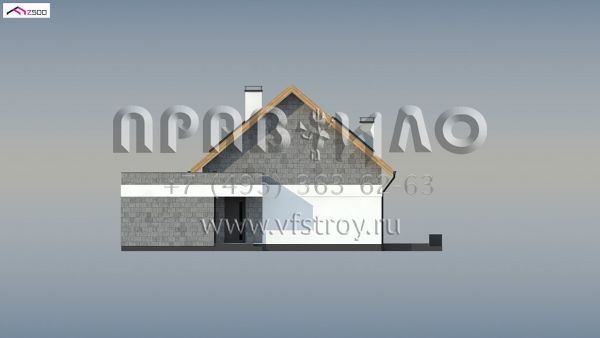 Проект современного мансардного дома с пристроенным гаражом S3-177-4 (Z371)