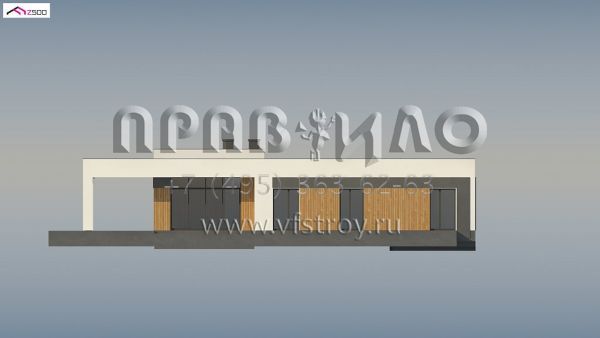 Проект пятикомнатного одноэтажного дома в стиле хайтек S3-214-2 (Zx185)