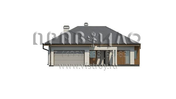 Проект загородного дома с широким остеклением и камином S3-149 (Z289)