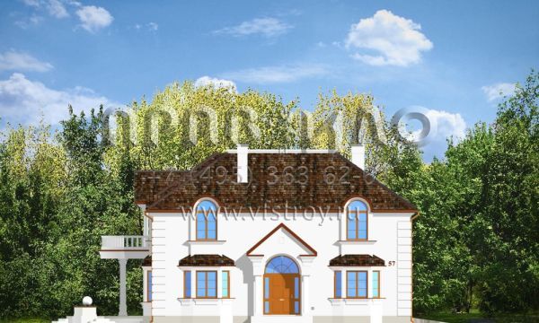 Проект симметричного двухэтажного коттеджа S8-487 (Амбассадор 2)