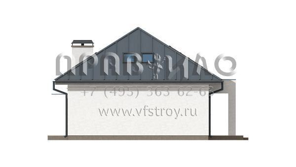 Проект одноэтажного загородного дома с мансардой и большой крытой террасой s3-195-7 (Z85 С)