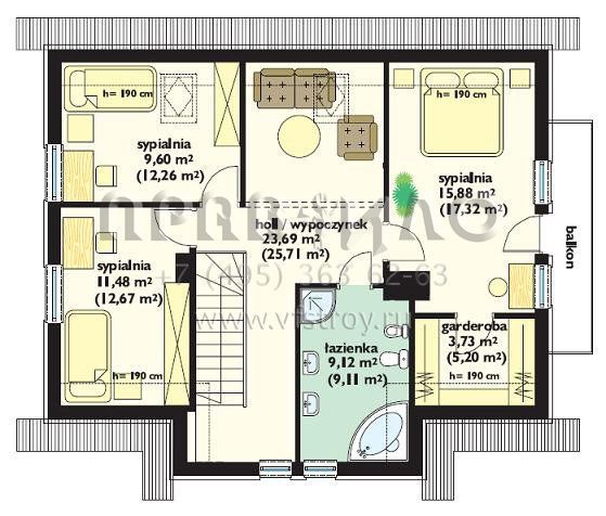 Проект классического загородного дома с подвалом S8-199-1 (Медовые Года)