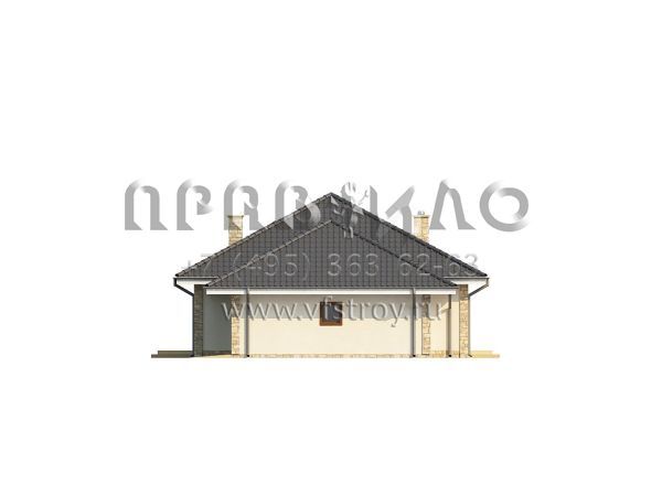 Проект одноэтажного загородного дома с гаражом на два автомобиля с террасой  S3-167-2 (Z35)