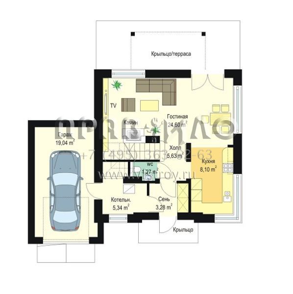 Проект современного дома в строгом стиле S8-151-2 (Экономный 2)