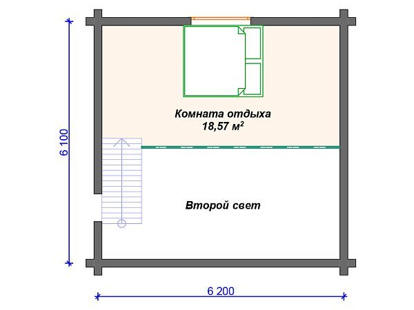 Проект деревянной бани для узкого участка SB4-130 (Б-037)