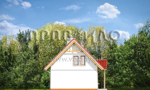 Проект приусадебного домика с террасой S8-93 (Миленький)