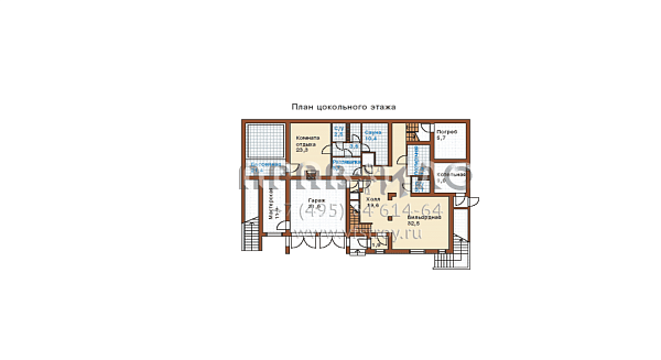 Загородный коттедж из кирпича с зоной релаксации с сауной, бассейном и бильярдом K-475-1K