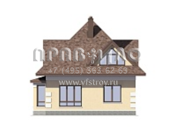 Загородный дом с шатровой крышей и эркером S7-126 (3-27e)