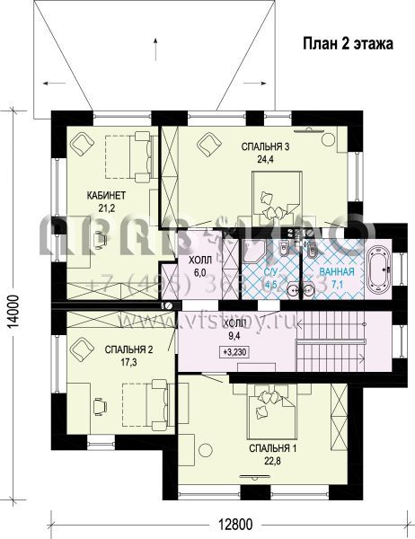 Проект загородного дома из газобетона с кирпичной облицовкой S7-231 (3-45.2а)
