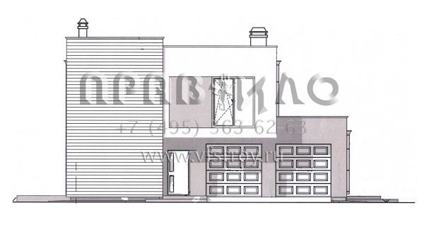 Проект современного загородного коттеджа с гаражом на два автомобиля S3-221 (ZX91)
