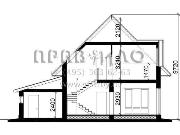 Экономичный загородный дом с гаражом S7-145 (3-27b)