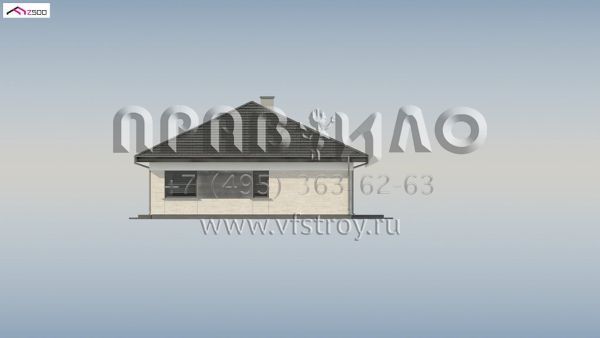 Проект одноэтажного каменного дома с большой гостиной и тремя спальнями S3-101-2 (Z332 D)