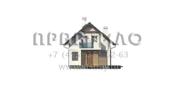 Проект коттеджа с чердачной мансардой и балконом S3-127-3 (Z177 GL)
