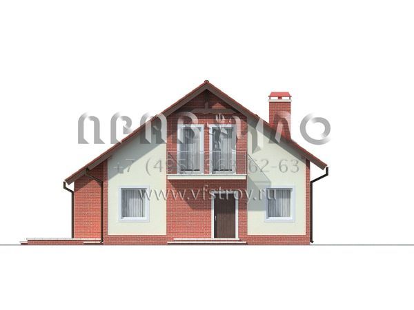 Проект коттеджа с простыми фасадами и двускатной кровлей  S3-170 (Z63)