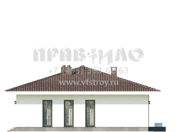Проект одноэтажного дома из газобетона S7-111 (3-43)