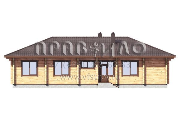 Проект одноэтажного деревянного дома для отдыха S7-140 (1-47a)