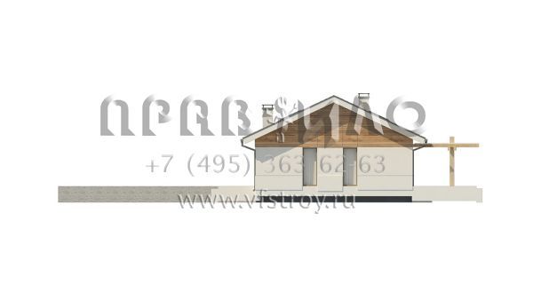 Проект одноэтажного каменного дома с подземным гаражом на один автомобиль s3-169-5 (Z338)