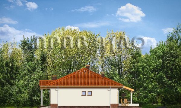 Проект одноэтажного газобетонного дома S8-154 (Четыре угла 2)