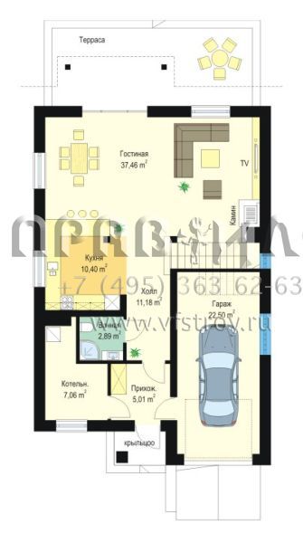 Проект загородного дома с жилой мансардой S8-219-3 (Чайка)