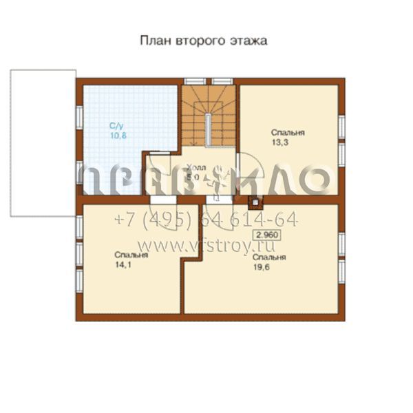 Проект небольшого коттеджа из ячеистого бетона S6-138(I-138-1P)