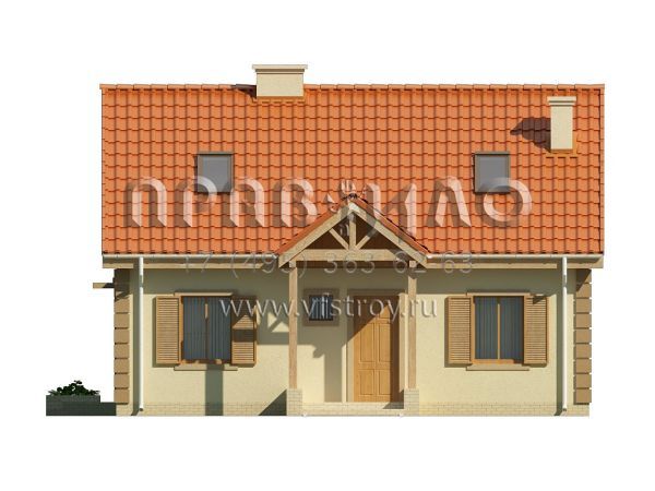 Проект маленького дома с круглым камином S3-135-1 (Z14)