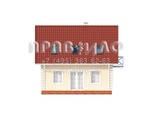 Проект загородного дома с полукруглым камином S3-110-3 (Z4)