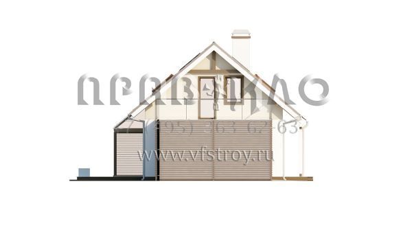 Проект частного дома с террасой над пристроенным гаражом S3-128 (Z220)