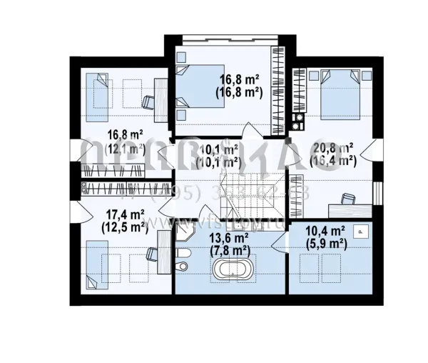 Проект современного мансардного дома с камином, гаражом и террасой S3-182-10 (z419)