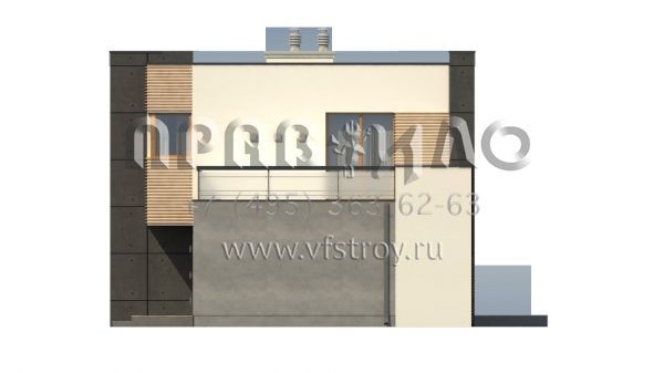 Проект загородного коттеджа с камином в стиле хайтек  S3-147-4 (Zx59)