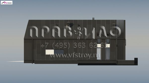 Проект стильного загородного дома с встроенным гаражом и с крытой террасой S3-182-6 (Z393)