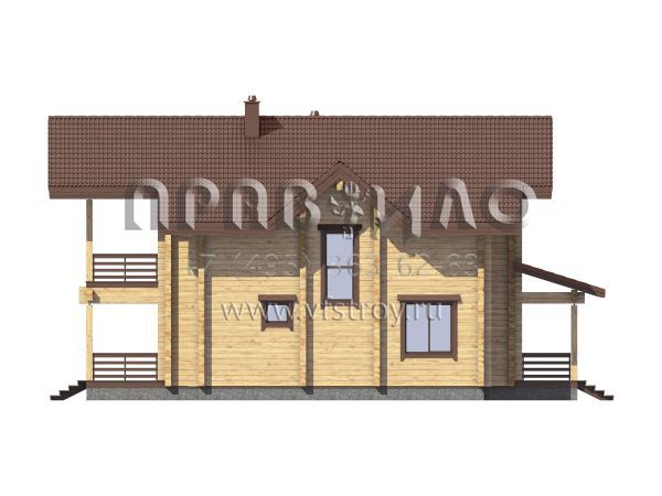 Большой двухэтажный дом из бруса S7-224 (1-50)