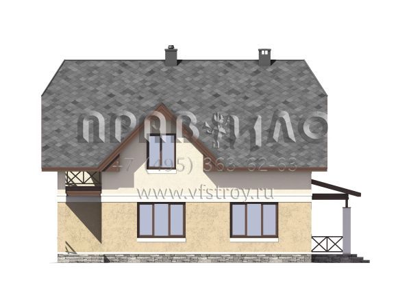 Проект экономичного загородного дома с гаражом S7-181 (3-42b)