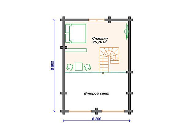 Проект деревянного дома с 3 спальнями S4-148 (ДС-164)