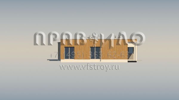 Проект современного одноэтажного дома без гаража с оригинальной отделкой S3-147-5 (ZX103 bG)