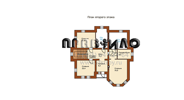 Проект классического двухэтажного загородного коттеджа L-301-1K