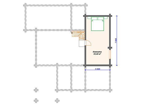 Проект деревянного дома с 3 спальнями и террасой S4-118 (ДС-091)