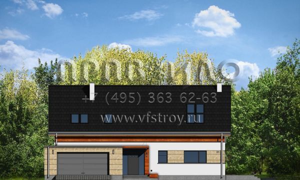 Проект прямоугольного загородного коттеджа S8-302 (Гала)