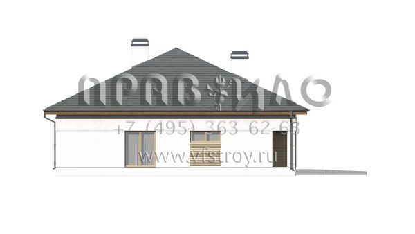 Проект дома с чердаком и четырехскатной кровлей  S3-184-3 (Z51)