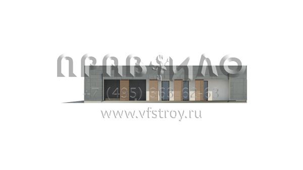 Проект стильного одноэтажного дома с гаражом и с внутренним двориком S3-188-5 (Zx118)