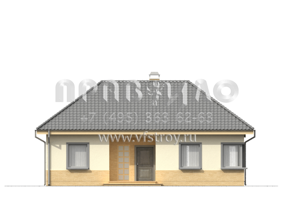 Проект современного квадратного дома с камином в гостиной  S3-111-4 (Z24)