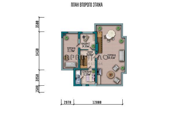 Проект двухэтажного дома в стиле хай тек с плоской эксплуатируемой крышей S2-318 (039-318-2)