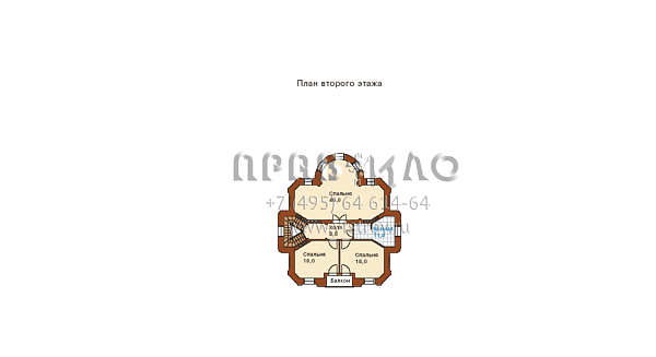 Классический двухэтажный особняк в духе парковых зон пригородов Петербурга K-350-1K