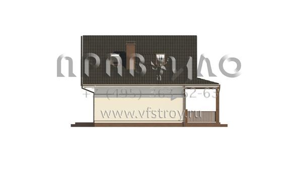 Проект классического одноэтажного дачного дома с жилой мансардой и широкой террасой S3-78-3 (Z362)